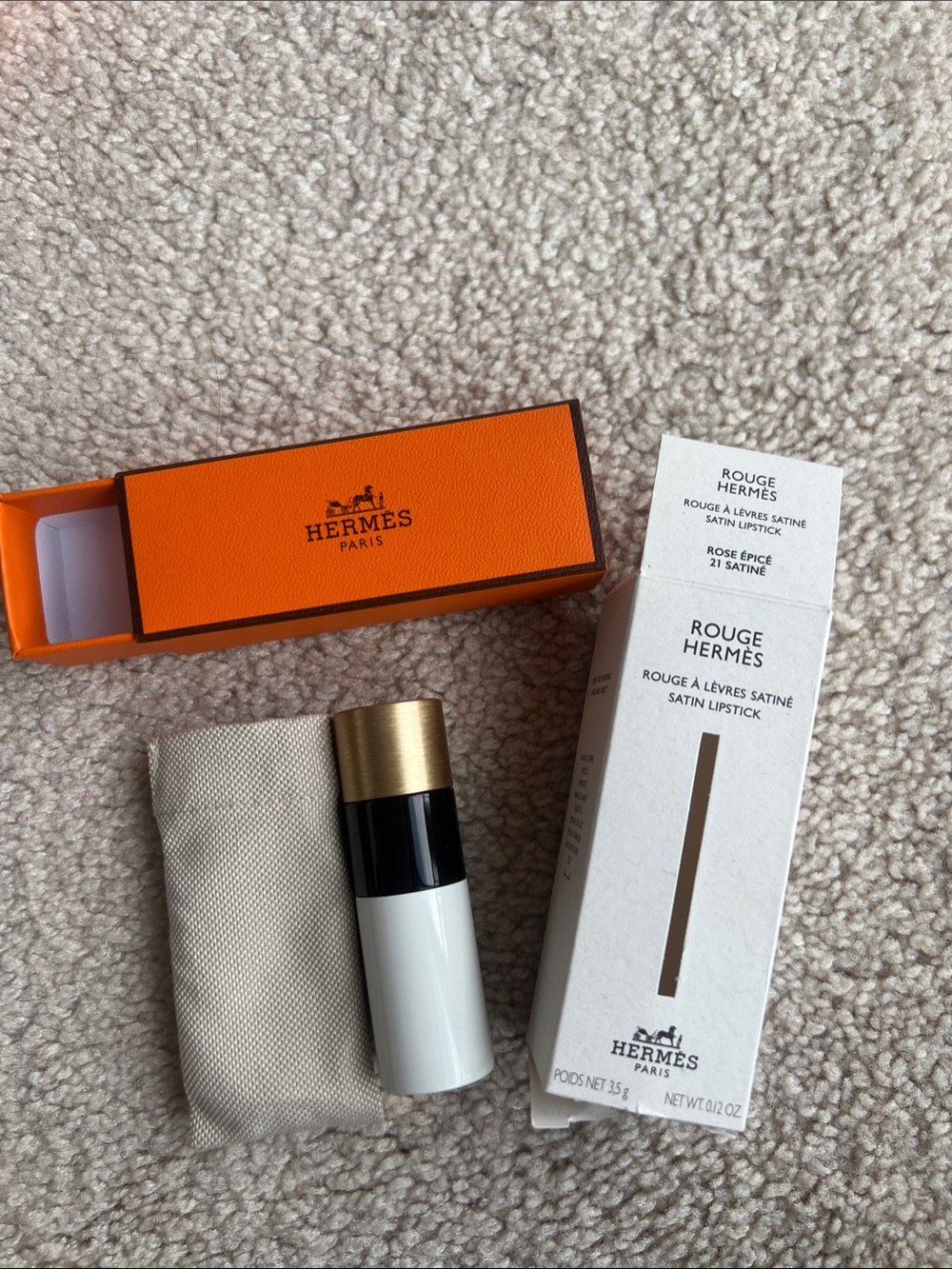 Hermes Satin Lipstick - Rose Epice
